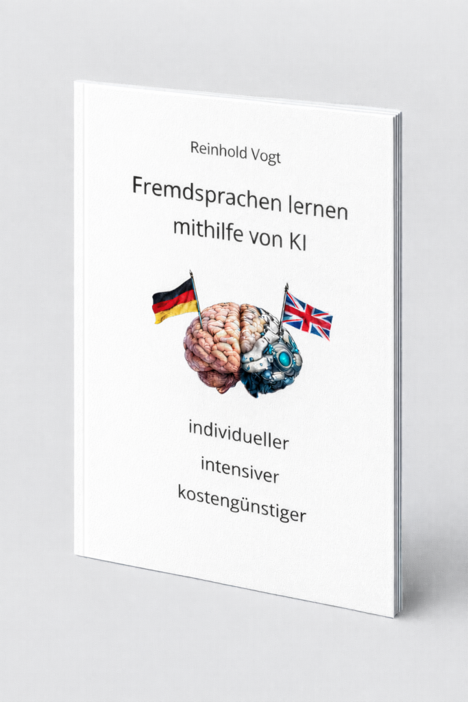 Titelbild des KI-Sprach-LernSets mit dem Untertitel: individueller, intensiver, kostengünstiger